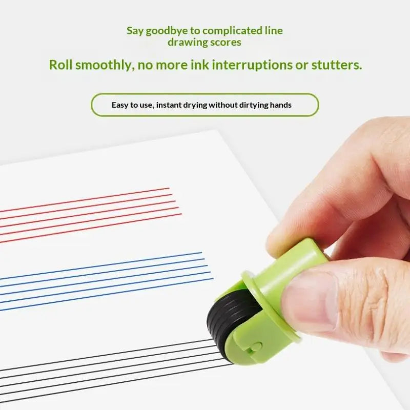 Music Staff Rolling Ink Stamp – 5-Line Notation Roller Stamp Music Notation Stamp Qme