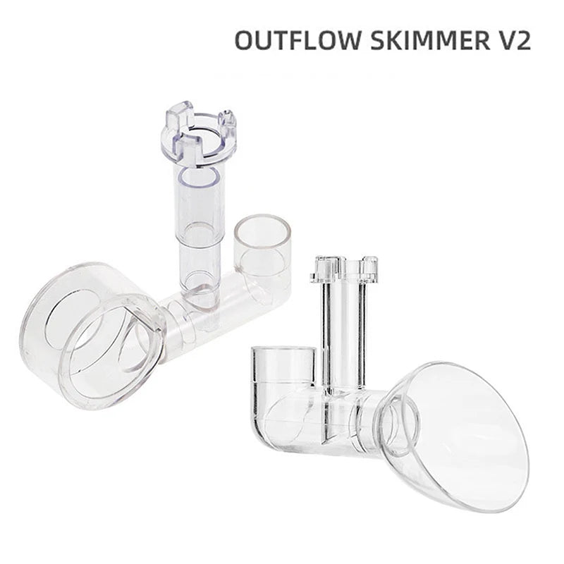 Aquarium Lily Pipe Outflow Skimmer – 12/16mm Transparent PC Aquarium Filter Skimmer Qst