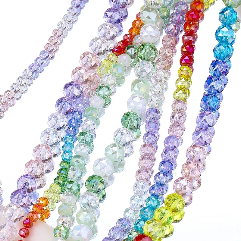 Crystal Glass Faceted Rondelle Spacer Beads – Jewelry Making Jewelry Making Beads Qme