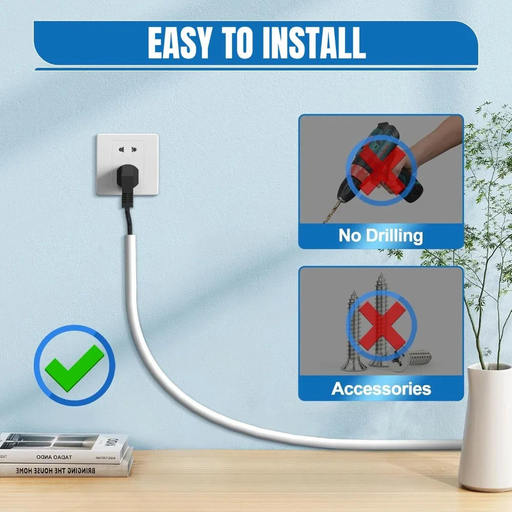 Self-Adhesive Floor Cable Cover PVC Cord Protector 1–3m Floor Cable Cover Qme