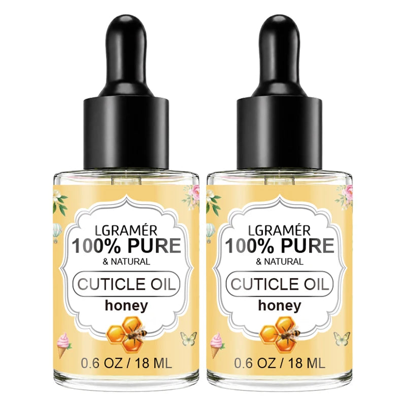 LGRAMER 18ml Cuticle Oil Nail Treatment – 6 Scents Cuticle Oil Qst Honey-2pcs