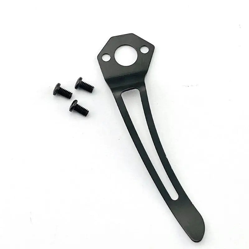 Stainless Steel Back Clip for DIY Folding Pocket Knife – Swayboo Knife Clip Accessory Qst black 1 pcs