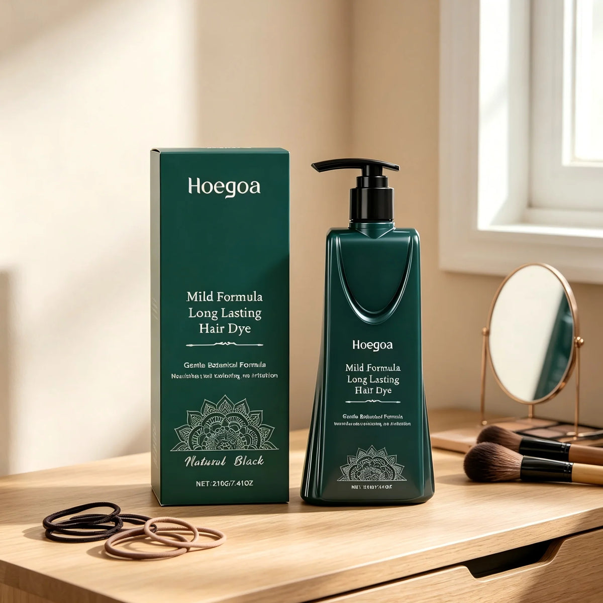 Hoegoa Plant-Based Hair Coloring Cream – Gray Coverage 210g Hair Coloring Cream Qst