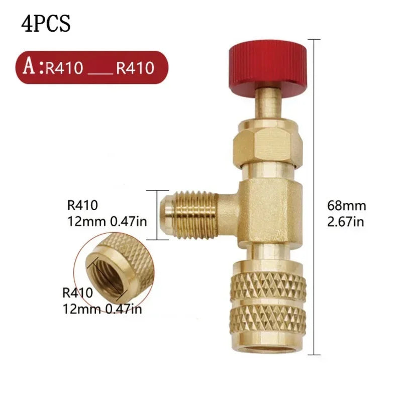 R12 R410 Refrigerant Charging Valve Safety Adapter 2-Pack Refrigerant Charging Valve Qme