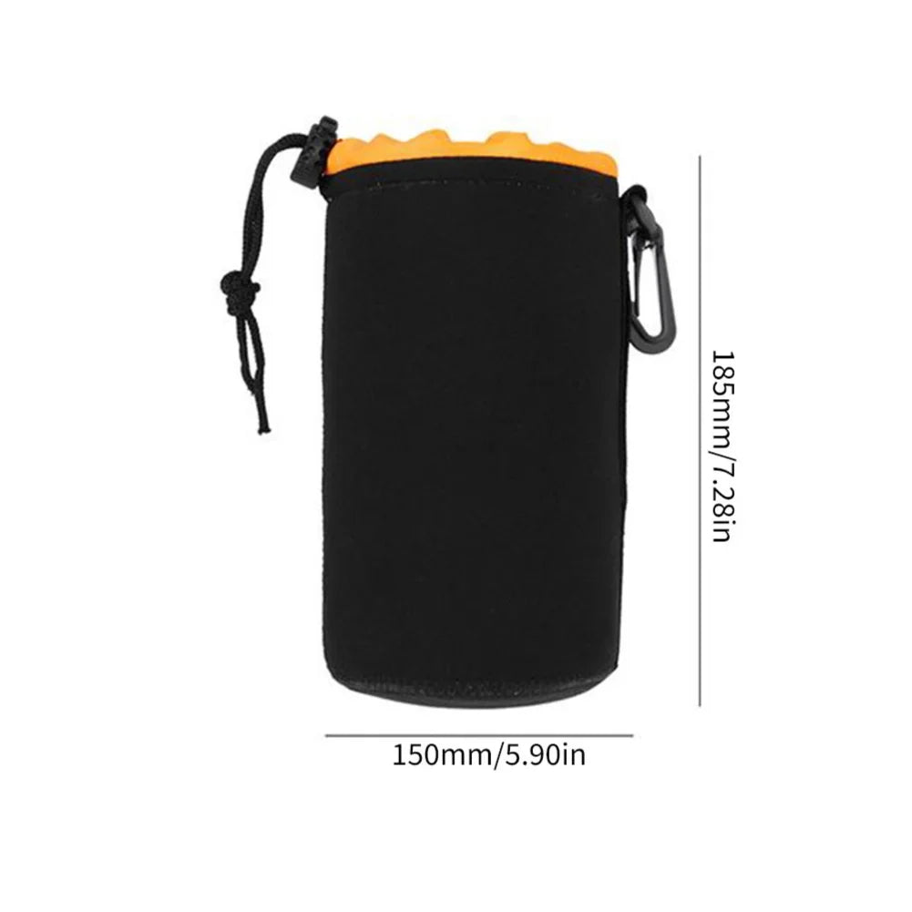 Water-Resistant Camera Lens Case Drawstring Pouch – 8 Colors Camera Lens Pouch Qme L Orange
