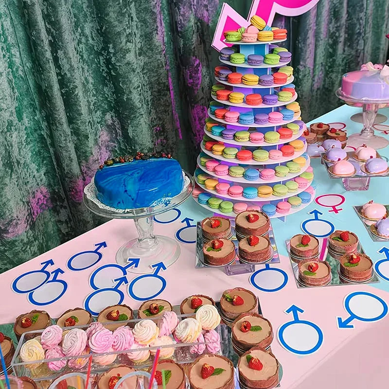 Gender Reveal Tablecloth Pink Blue Plastic Table Cover | Qme Party Table Cover Qme