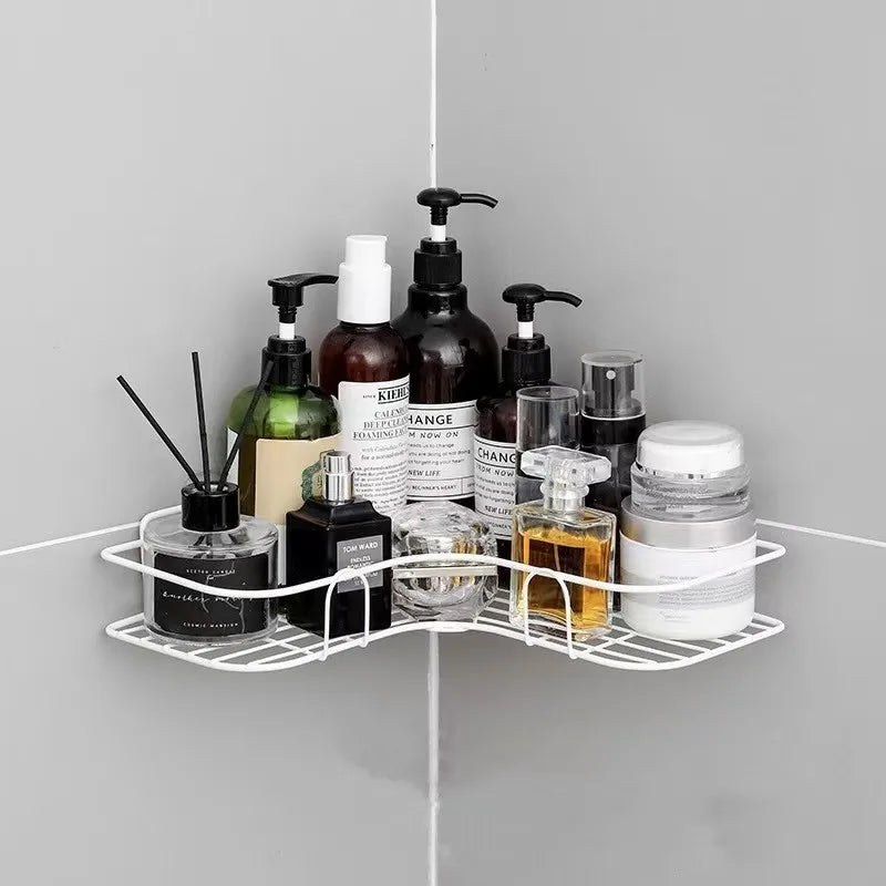 No Drill Wall Mounted Iron Corner Shower Caddy Shelf Corner Shower Caddy Qme 1pc A White
