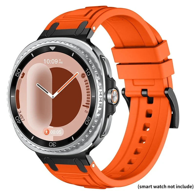 Silicone Sport Band for Samsung Galaxy Watch 9 & 8 Silicone Watch Band Qme Orange Galaxy 9 8 44mm