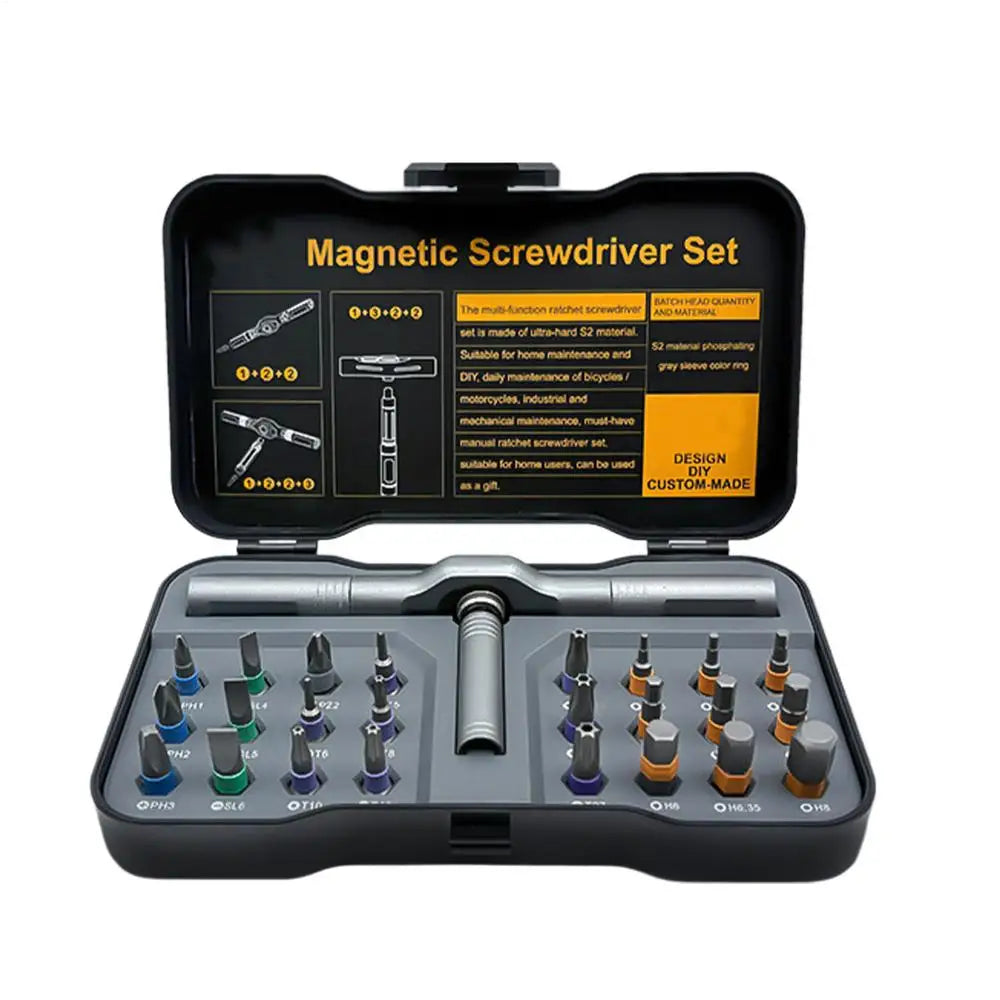 24-in-1 Magnetic Ratchet Screwdriver & Hex Wrench Set Ratchet Screwdriver Set Qme China Mainland set