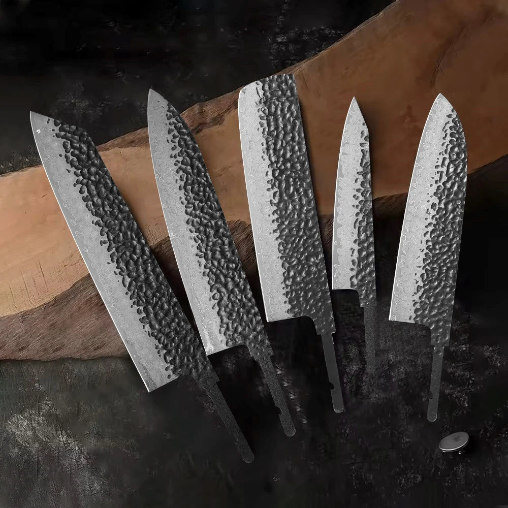 TURWHO Damascus VG10 Blank Blade DIY Chef Knife Set Knife Blank Set Qst