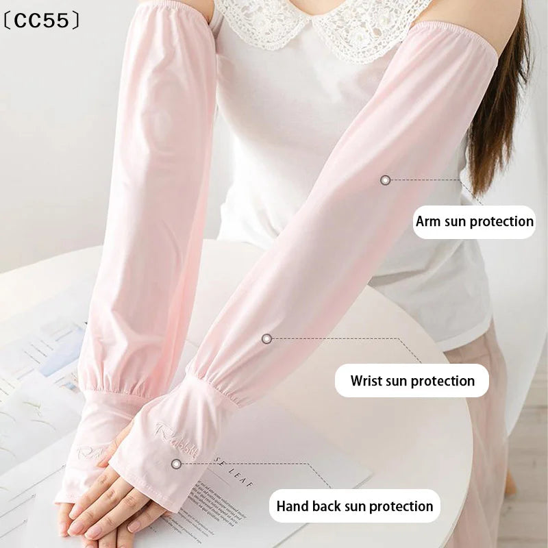UPF 50+ Ice Silk Arm Sleeves – UV Protection, Quick-Dry Outdoor UV Arm Sleeves Qst