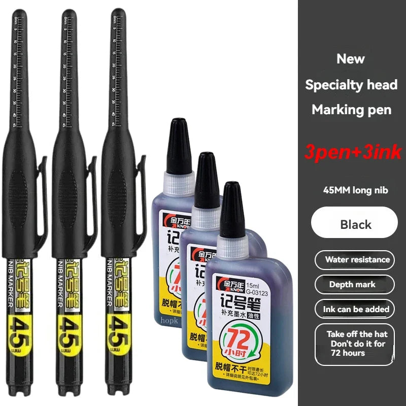 Waterproof Deep Hole Marker Pen – Long Nib Carpenter Pen