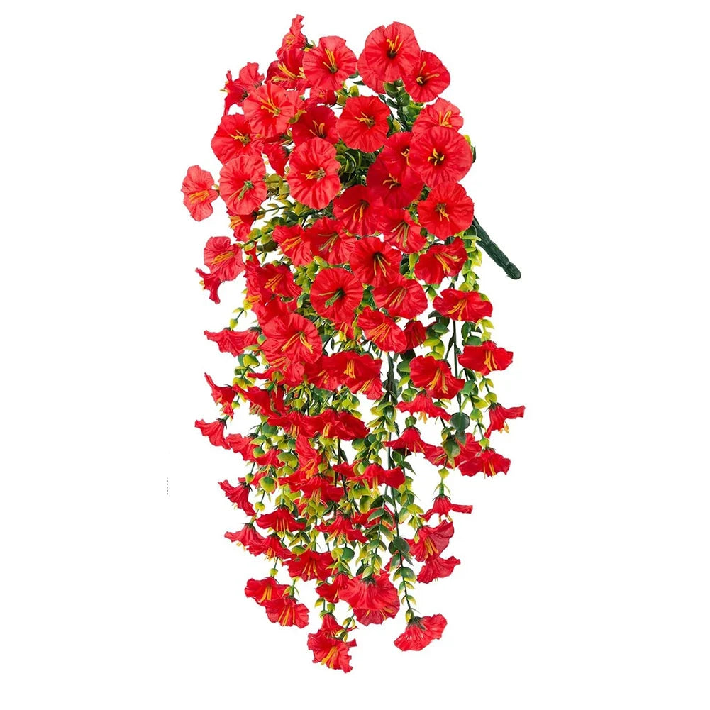 Artificial Morning Glory Hanging Flowers UV Resistant 75cm Artificial Hanging Flowers Qme