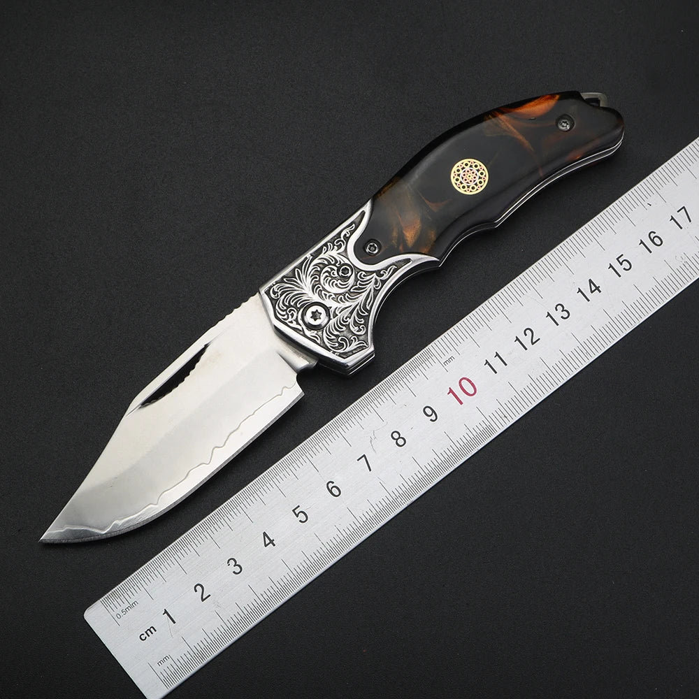 XUANFENG X61 Damascus Steel Folding Knife – Camping Outdoor Folding Knife Qst