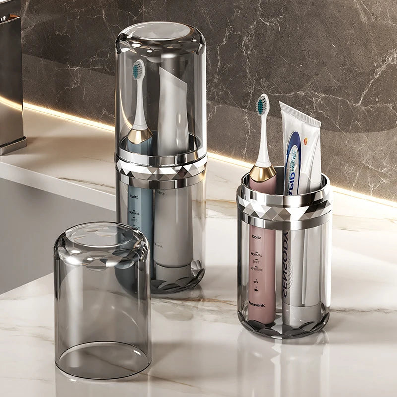 Travel Toothbrush & Toothpaste Holder – Portable Organizer Cup Toothbrush Travel Organizer Qst