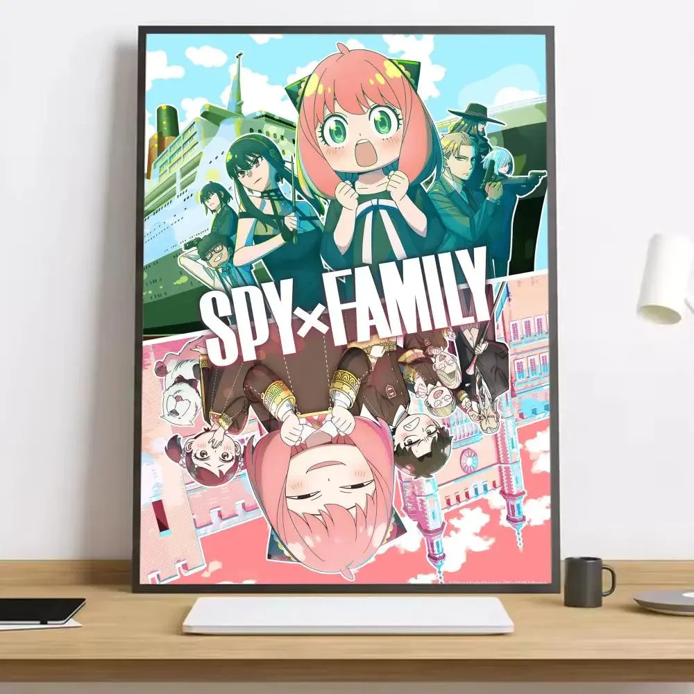 Spy x Family Anya HD Canvas Poster – Anime Wall Art Decor Anime Canvas Poster Qst Black6 20x30cm Unframed