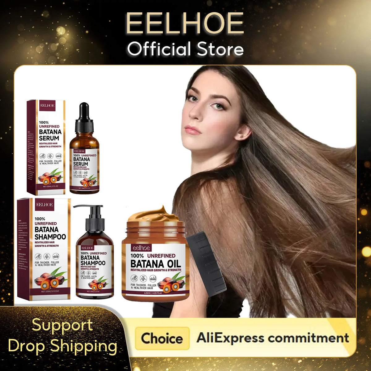 EELHOE Batana Oil Shampoo & Conditioner Hair Growth Kit Hair Growth Kit Qst