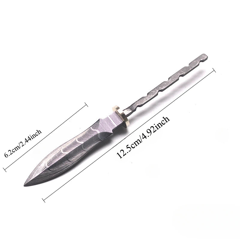 Damascus Steel Tea Knife Billet – DIY Puer Tea Cutter Blank Tea Knife Billet Qst