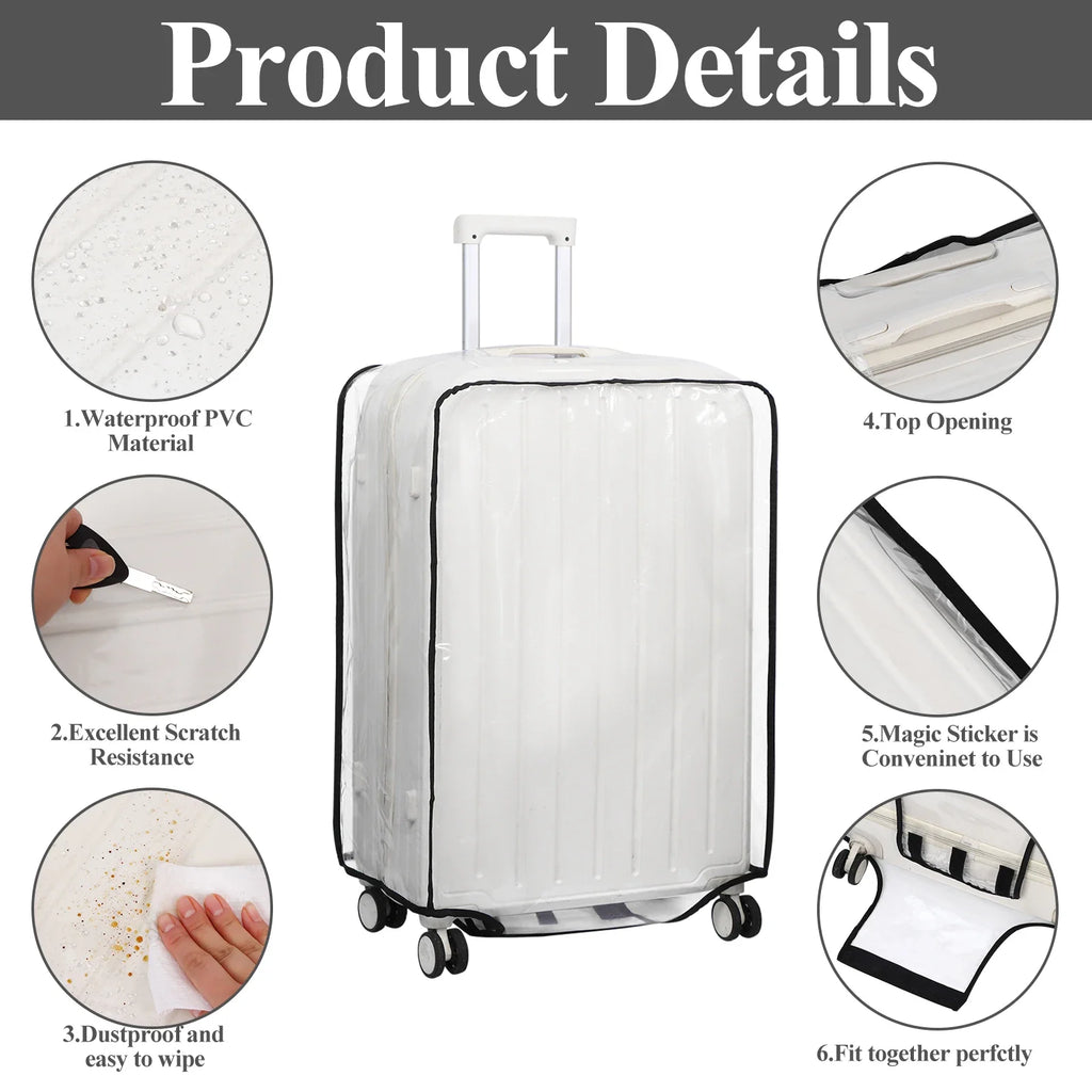 Clear PVC Suitcase Cover Protector – 20 & 24 Inch Luggage Luggage Cover Protector Qme