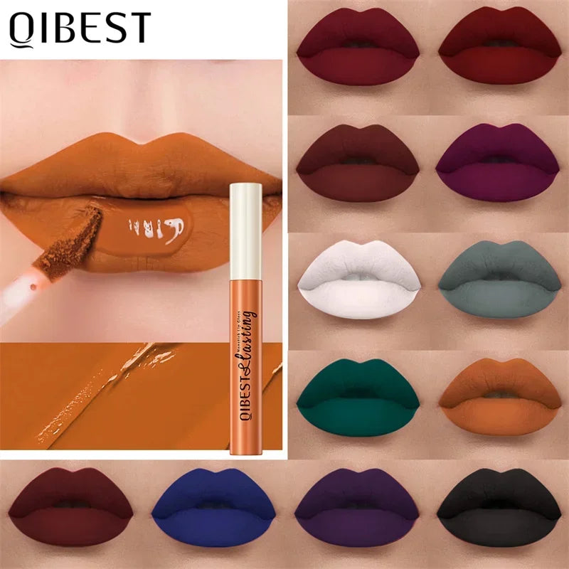 QIBEST 24 Colors Matte Liquid Lipstick – Waterproof Velvet Matte Liquid Lipstick Qme