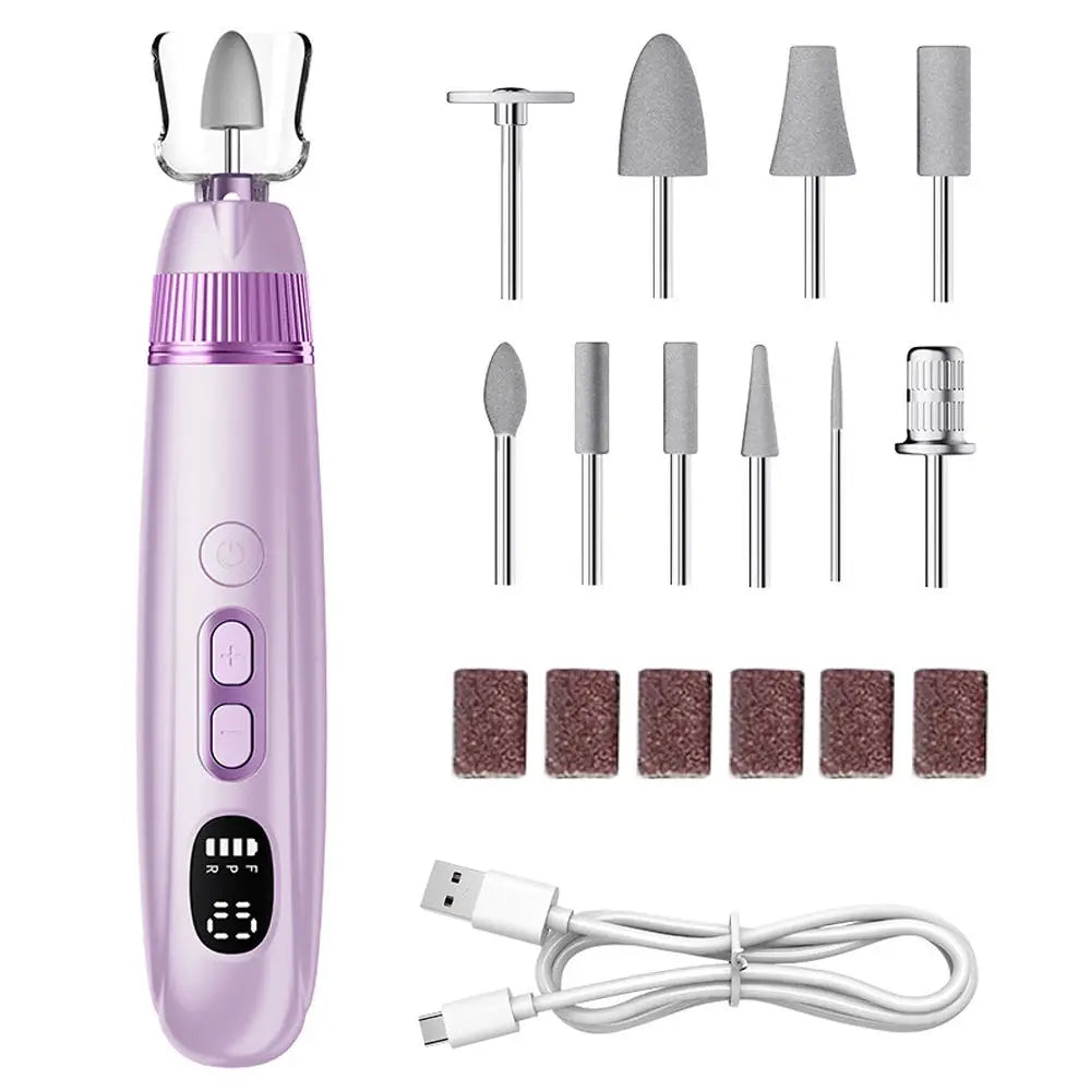VIMYSHOW Cordless Electric Nail Drill Kit – 10 Speed & 10 Bits Electric Nail Drill Qst PURPLE