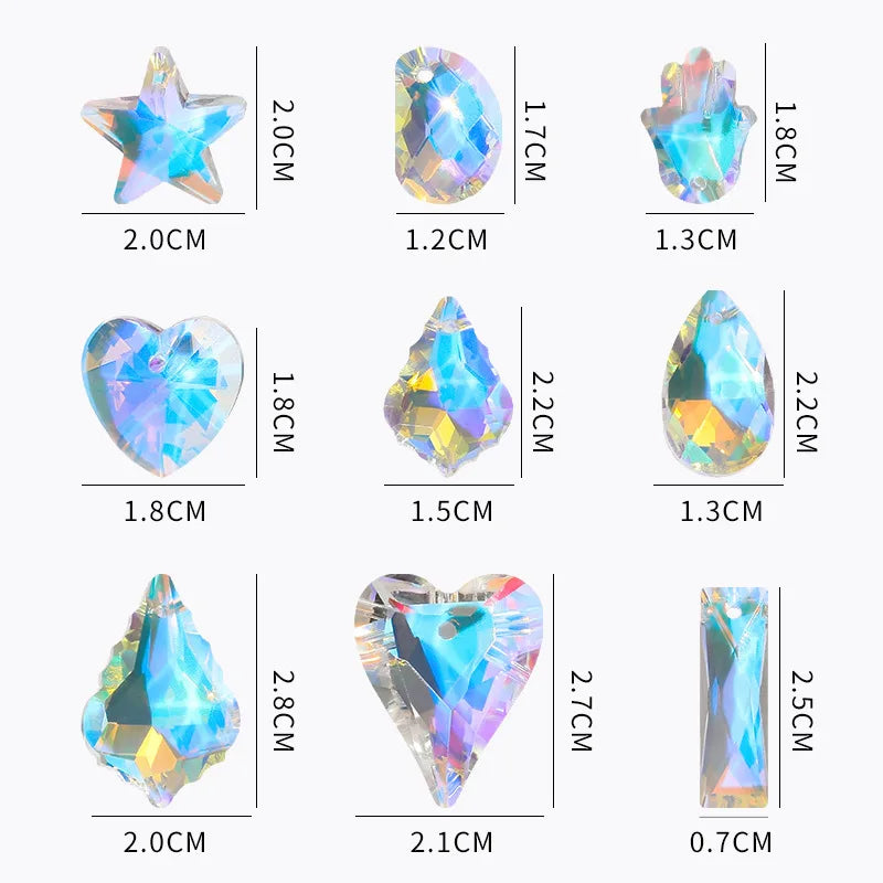 AB Crystal Charm Pendants & Loose Beads for DIY Jewelry Making Crystal Craft Beads Qme