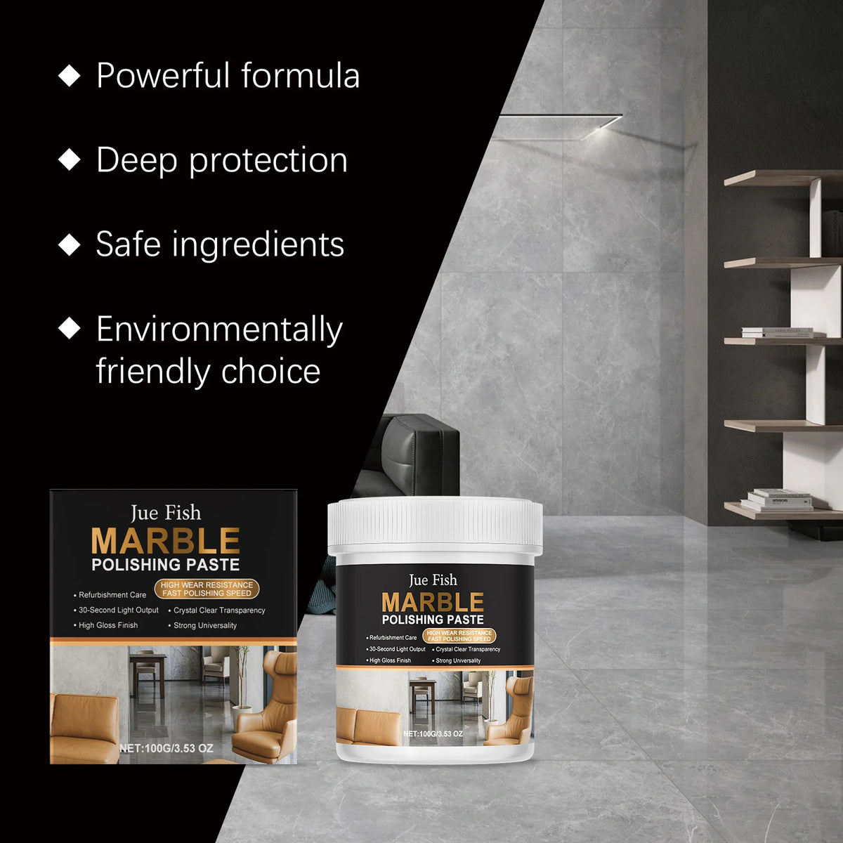 Marble Polishing Paste 100g – Quartz & Stone Brightener Stone Polishing Paste Qst