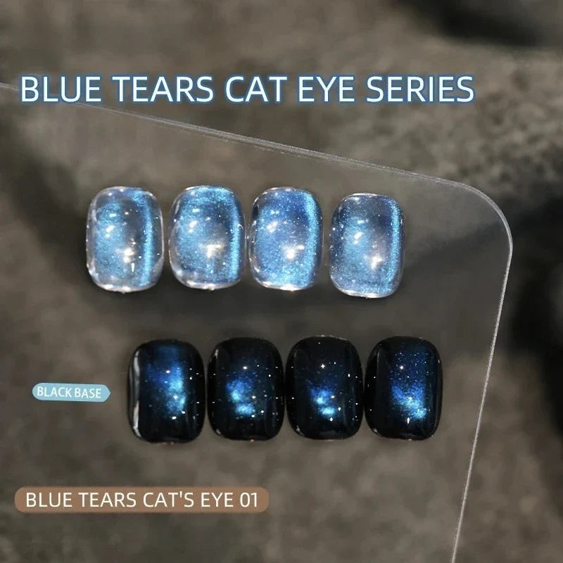 Blue Tears Cat Eye Magnetic Nail Powder – 3 Colors | Qme Magnetic Nail Powder Qme