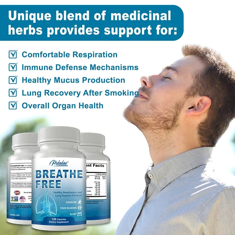Breathe Free Support – Lung & Respiratory Wellness Capsules Respiratory Supplement Qst