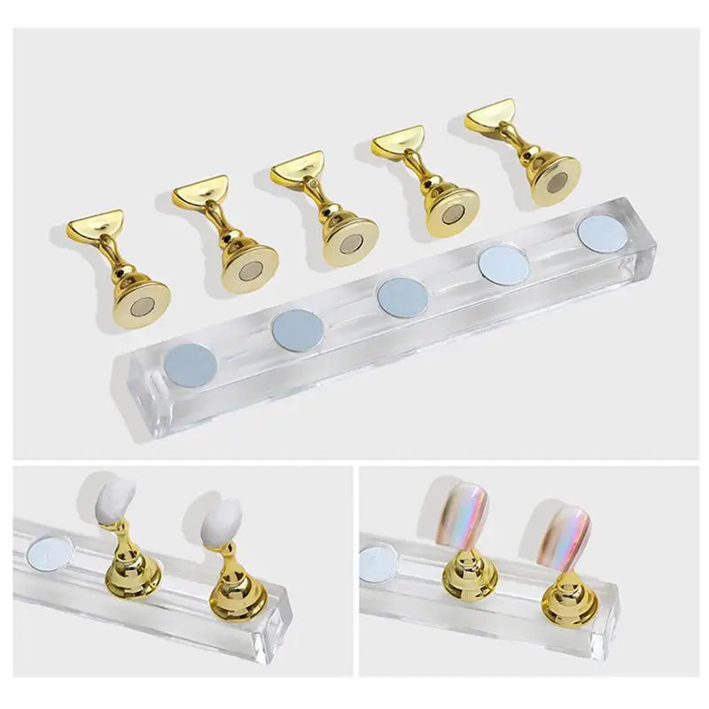 Acrylic Nail Tips Display Stand Holder – Magnetic, 5-Pack Nail Art Stand Qme