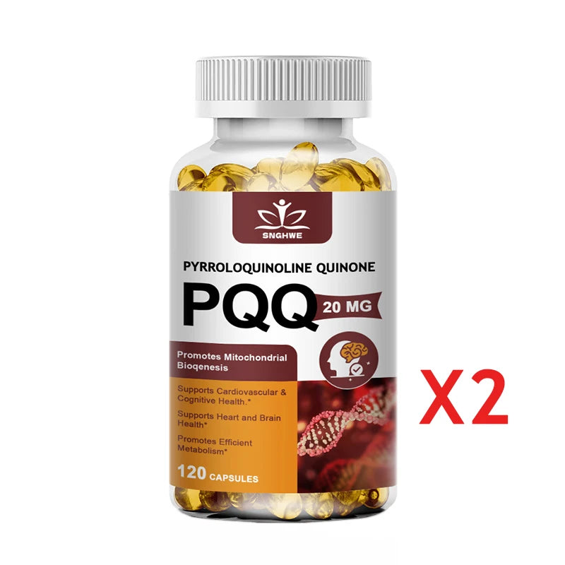 SNGHWE PQQ 20mg Capsules – Mitochondrial & Cognitive Support PQQ Supplement Qst 120 count-2 bottle