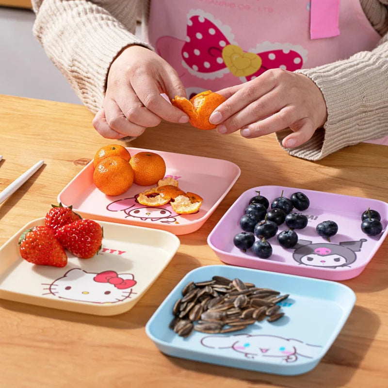Hello Kitty Kuromi Cartoon Bone Dish & Fruit Plate | 4 Colors Cartoon Novelty Plate Qme
