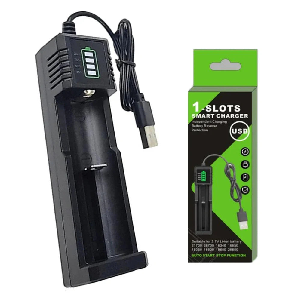 USB Smart Lithium Battery Charger 1/2/4 Slot 18650 21700 Lithium Battery Charger Qme 1 slot