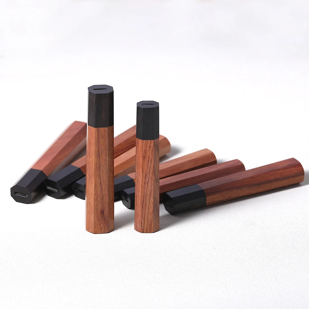 Octagonal Knife Handle Ebony & Rosewood – Japanese DIY Style Knife Handle Qst