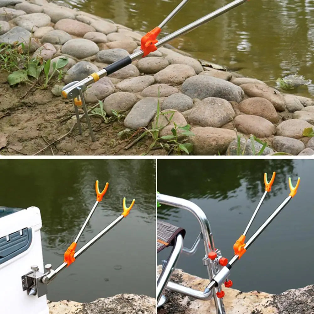 Adjustable Fishing Rod Stand Holder | Stainless Steel Ground Bracket Fishing Rod Holder Qme