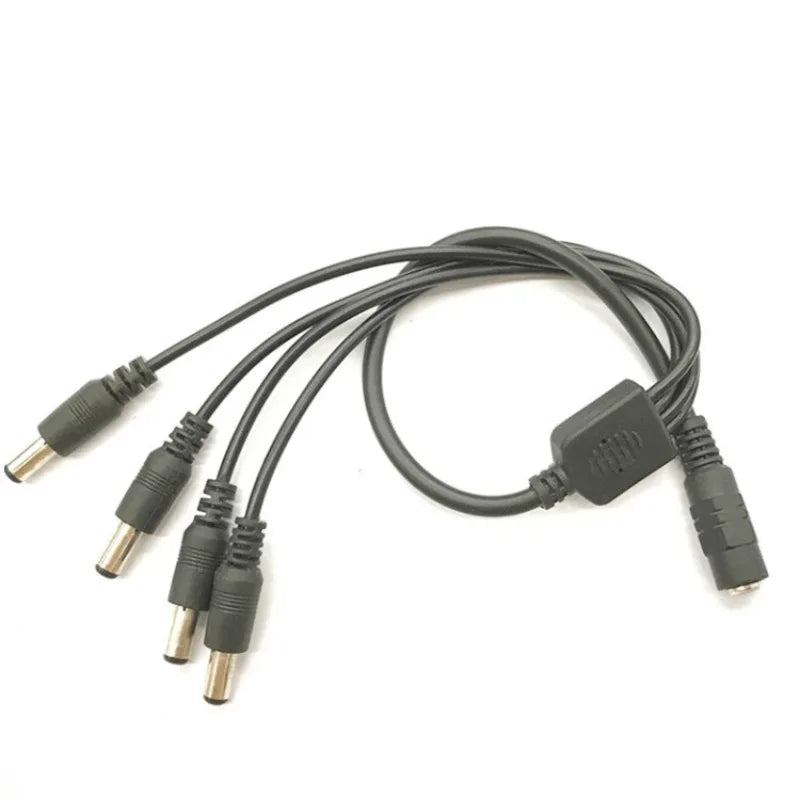 1-to-4 DC Power Splitter Cable 2-Core Wire for CCTV & Security DC Power Splitter Cable Qme
