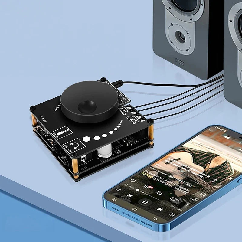 Bluetooth 5.0 Digital Stereo Amplifier Board | AUX USB 50W+50W Digital Amplifier Board Qme