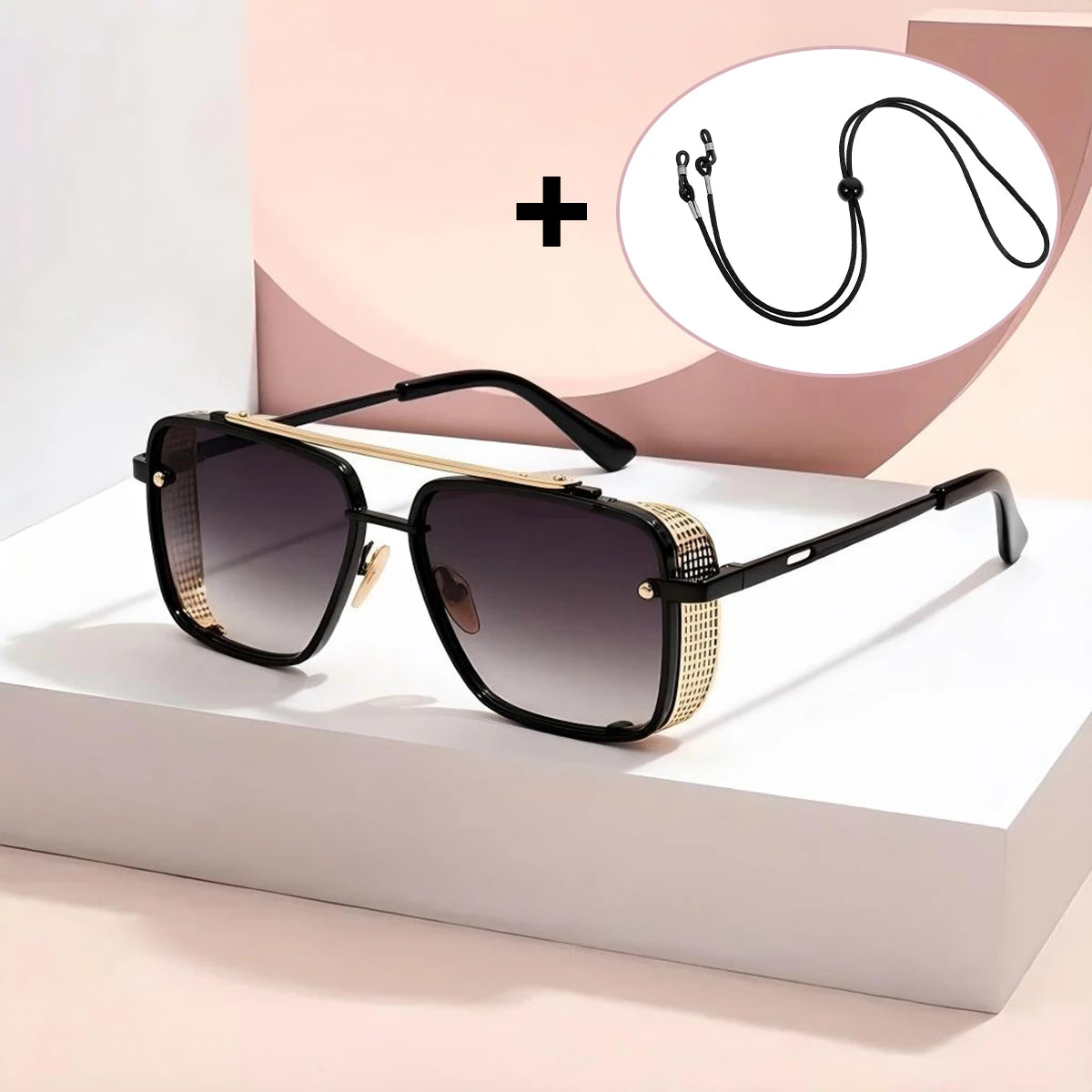 VOPHA Steampunk Oversized Square Sunglasses UV400 Unisex Fashion Sunglasses Qst C1