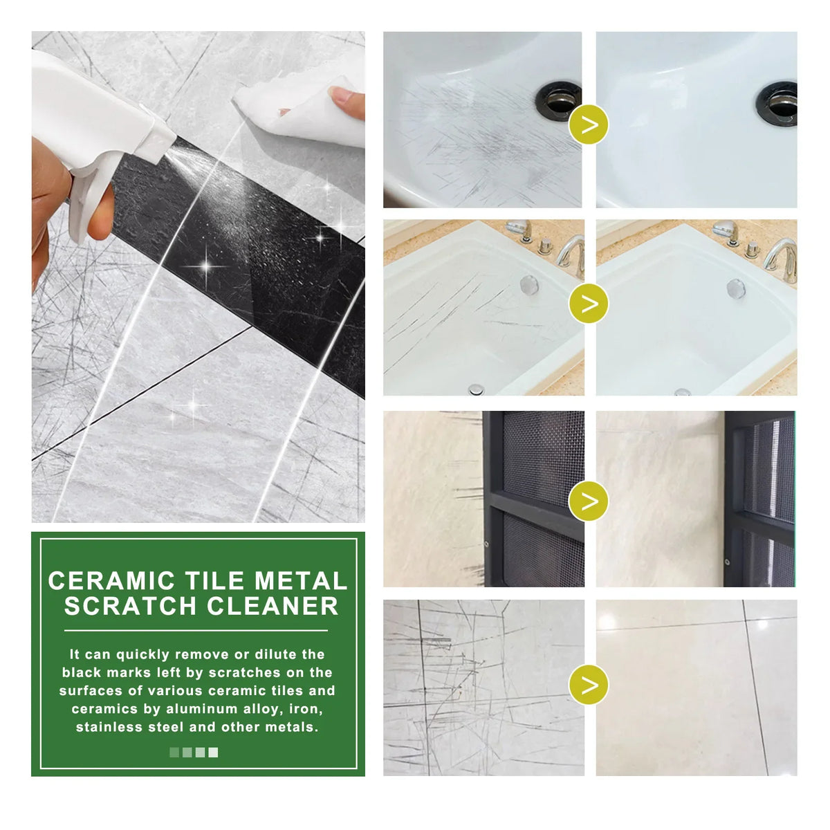 Ceramic Tile & Marble Scratch Repair Cleaner – Deep Polish Tile & Marble Cleaner Qme