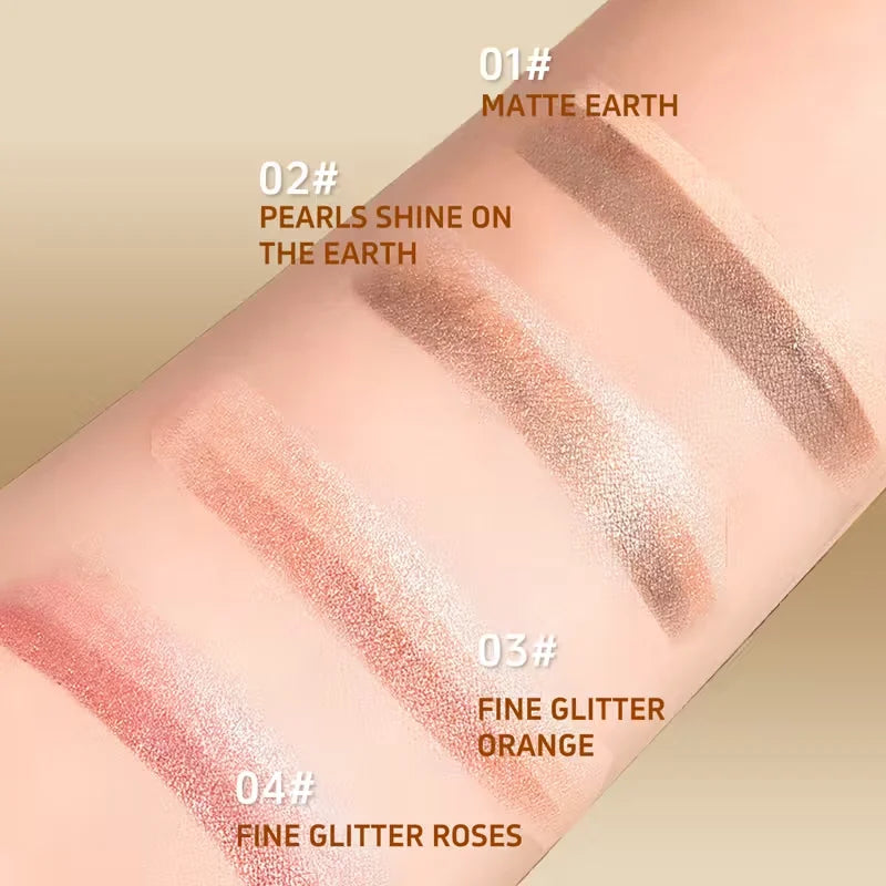 3-in-1 Tricolor Gradient Shimmer Eyeshadow Stick | 4 Shades Eyeshadow Stick Qme