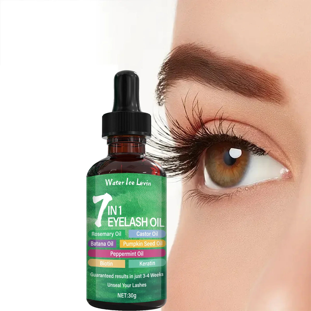7-in-1 Eyelash Growth Oil | Bee Venom, Collagen & Castor Oil Eyelash Growth Serum Qme
