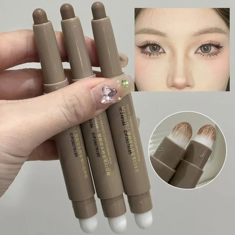 Nose Contour Bronzer Pen – Natural Grey & Brown Matte Shades Contouring Makeup Pen Qme