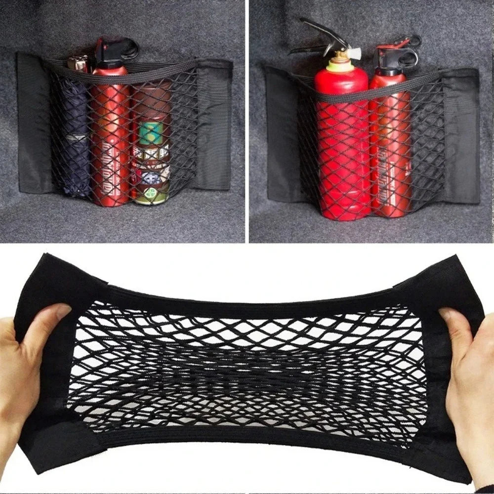 Double-Layer Mesh Car Trunk Organizer | Universal Storage Bag Car Trunk Organizer Qme