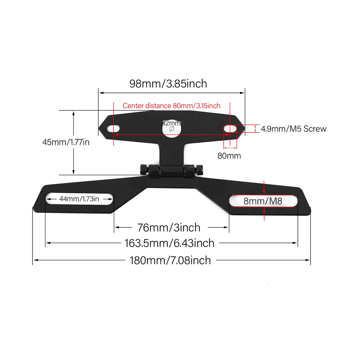 Folding License Plate Tail Light Bracket – Motorcycle & ATV License Plate Bracket Qst