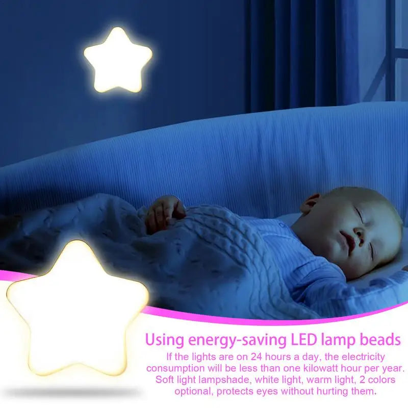 USB Star LED Night Light – 2 Colors, Bedroom & Nursery Decor LED Night Light Qst