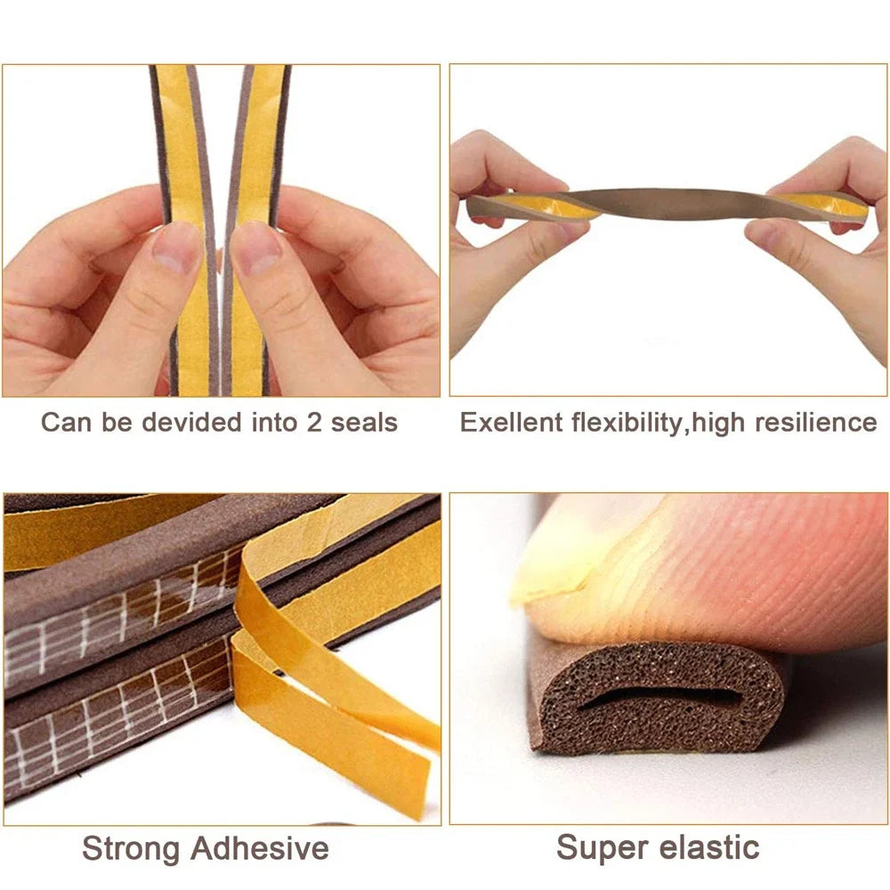 EPDM Self-Adhesive Door & Window Seal Strip 5M/10M Weatherstrip Seal Strip Qme