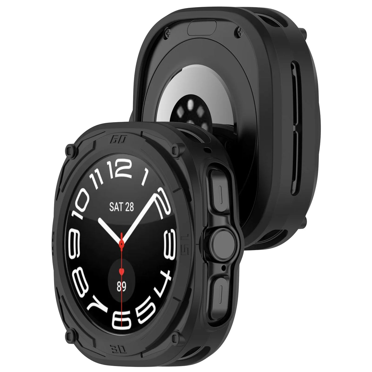 Soft TPU Case for Samsung Galaxy Watch 7 Ultra | Cover Shell Smartwatch Protective Case Qme Black