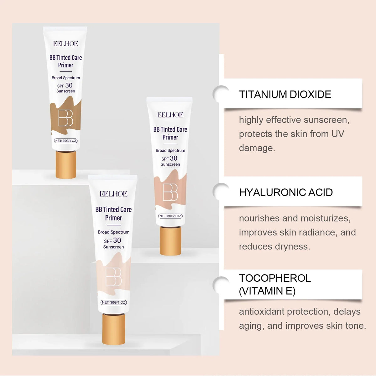 Qme Protective BB Cream – Tinted Moisturizer & SPF Coverage BB Cream Foundation Qme