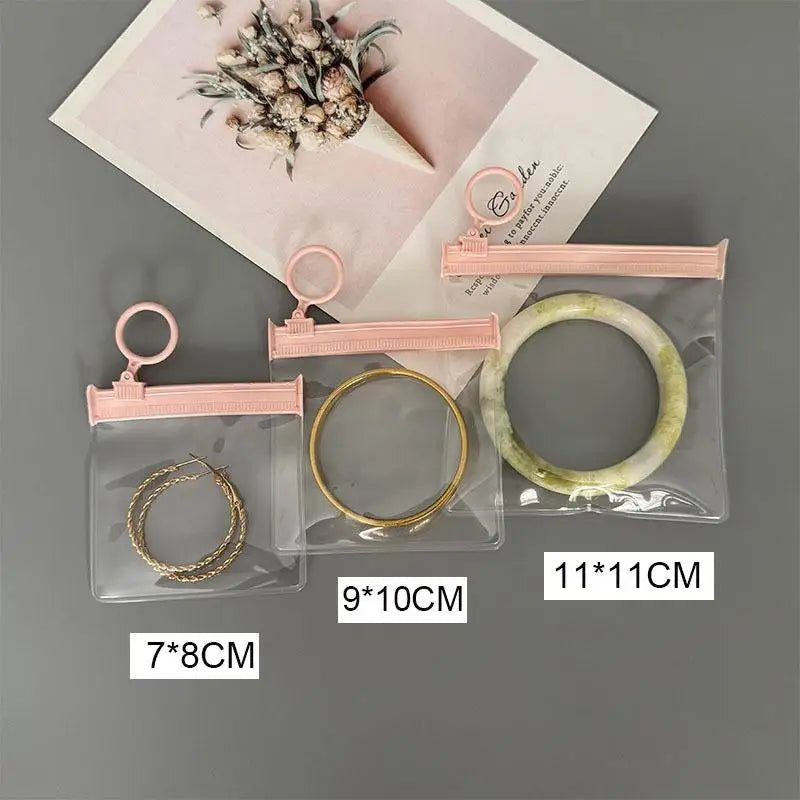 Pink EVA Zipper Jewelry Pouches | Clear Storage Bags 10 Pcs Jewelry Storage Pouches Qme