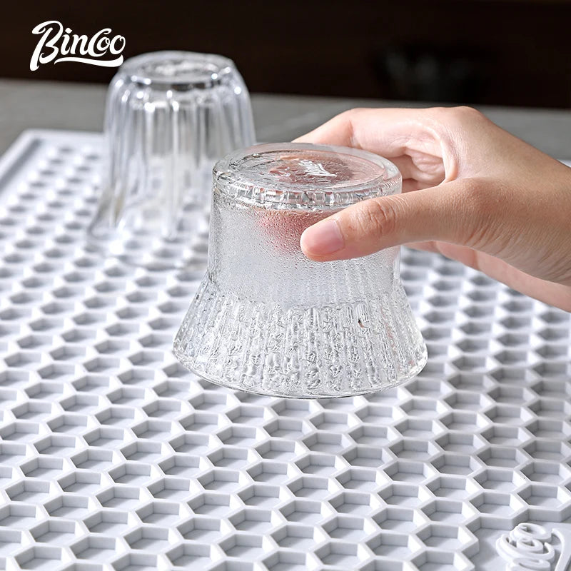 Bincoo 45x30cm Coffee Bar Mat – Non-Slip Tamping & Drain Mat Coffee Bar Mat Qst